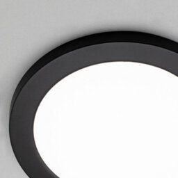 Litecraft Darly Satin Black 1 Lamp Modern Bathroom 18W Led Flush Ceiling Light - thumbnail 4