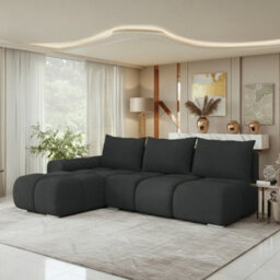 Galeria Corner Sofa Bed With Storage Left Hand Black - thumbnail 1