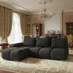 Galeria Corner Sofa Bed With Storage Left Hand Black - thumbnail 2