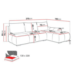 Galeria Corner Sofa Bed With Storage Left Hand Black - thumbnail 6