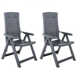 Walplus Garden Reclining Chairs 2 Pcs Plastic Anthracite