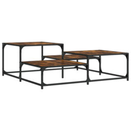 Berkfield Coffee Table Smoked Oak 107X107X40 Cm Engineered Wood - thumbnail 6