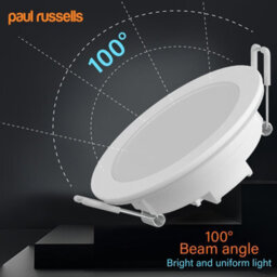 Paul Russells Led Downlight White Non-Dimmable Fixed Ceiling Spotlight 4.8W 390 Lumens, Ip65, Warm White 3000K Pack Of 6 - thumbnail 6