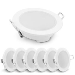 Paul Russells Led Downlight White Non-Dimmable Fixed Ceiling Spotlight 4.8W 390 Lumens, Ip65, Warm White 3000K Pack Of 6 - thumbnail 1