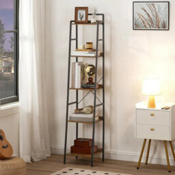 Bookcase 5 Tier Book Shelf Ladder Shelf Storage Shelf Storage Unit - thumbnail 3