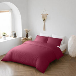Bedlooms Burgundy Cotton Duvet Cover Set, Breathable & Anti-Allergic Bedding Set, King 230X220Cm - thumbnail 7