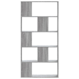 Berkfield Bookcase 5-Tier Grey Sonoma 80.5X23.5X162.5 Cm Engineered Wood - thumbnail 2