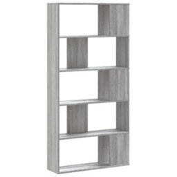 Berkfield Bookcase 5-Tier Grey Sonoma 80.5X23.5X162.5 Cm Engineered Wood - thumbnail 5