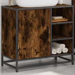Walplus Bathroom Sink Cabinet Smoked Oak 65X33X60 Cm Engineered Wood - thumbnail 4