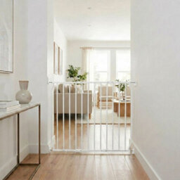 Safetots Extra Tall Screw Fit Metal Baby Gate, White, 130Cm - 140Cm - thumbnail 1