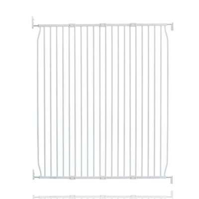 Safetots Extra Tall Eco Screw Fit Baby Gate, White, 130Cm - 140Cm, Extra Tall Gate 100Cm In Height, Stair Gate For Baby - image 1