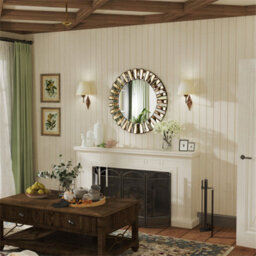 Artloge 80Cm Large Enthusiasm Decorative Wall Accent Mirror Round For Entrance Hallway Bathroom - thumbnail 8