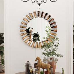 Artloge 80Cm Large Enthusiasm Decorative Wall Accent Mirror Round For Entrance Hallway Bathroom - thumbnail 9