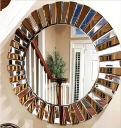 Artloge 80Cm Large Enthusiasm Decorative Wall Accent Mirror Round For Entrance Hallway Bathroom - thumbnail 5