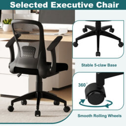 Gainoom Ergonomic Black Mesh Office Chair Height Adjustable Executive Chair - thumbnail 4