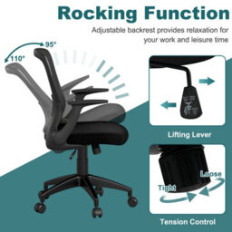 Gainoom Ergonomic Black Mesh Office Chair Height Adjustable Executive Chair - thumbnail 5