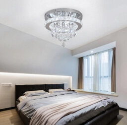 Led Crystal Silver Chandelier Ceiling Light Pendant Light Cold White 30X25Cm - thumbnail 3