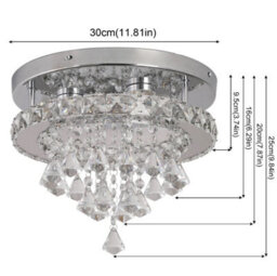 Led Crystal Silver Chandelier Ceiling Light Pendant Light Cold White 30X25Cm - thumbnail 2