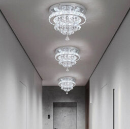 Led Crystal Silver Chandelier Ceiling Light Pendant Light Cold White 30X25Cm - thumbnail 5