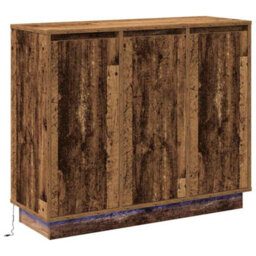 Berkfield Sideboard With Led - Old Wood - 90X32X75 Cm - Engineered Wood - thumbnail 2