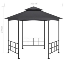 Berkfield Gazebo With Sidewalls 3.1X2.7 M Anthracite - thumbnail 6