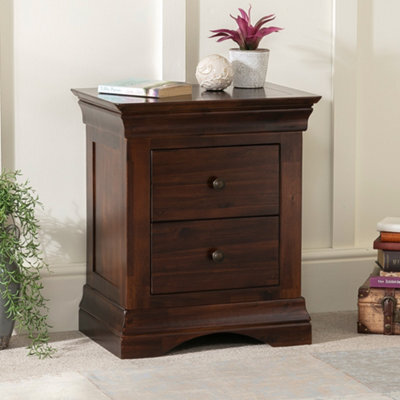 The Furniture Market French Hardwood 2 Drawer Bedside - image 1