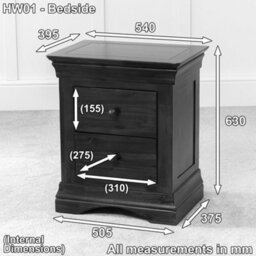 The Furniture Market French Hardwood 2 Drawer Bedside - thumbnail 9