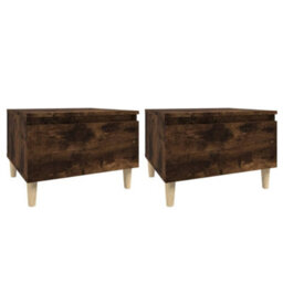 Berkfield Side Tables 2 Pcs Smoked Oak 50X46X35 Cm Engineered Wood - thumbnail 2