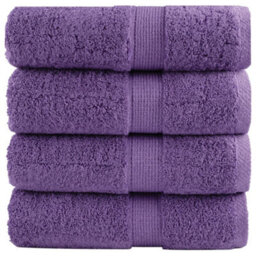 Berkfield Premium Guest Towels Solund 4 Pcs Purple 30X50 Cm 600 Gsm