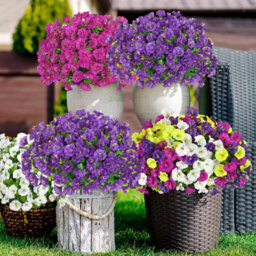10 Pack Uv Resistant Outdoor Artificial Flowers, Fake Flower Bouquets, Artificial Plants For Outdoor And Indoor Use (Purple) - thumbnail 5