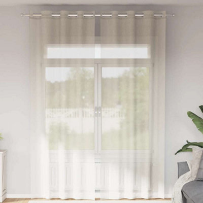 Berkfield Voile Curtains With Grommets 2 Pcs Cream 140X260 Cm - image 1