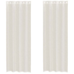 Berkfield Voile Curtains With Grommets 2 Pcs Cream 140X260 Cm - thumbnail 2