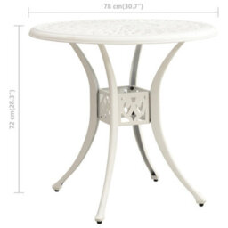 Berkfield Garden Table White 78X78X72 Cm Cast Aluminium - thumbnail 6