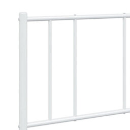 Berkfield Metal Bed Frame With Headboard White 140X200 Cm - thumbnail 9