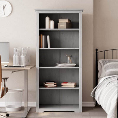 Berkfield Bookcase Bodo Grey 80X38X180 Cm Solid Wood Pine 5-Tier - image 1