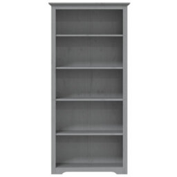 Berkfield Bookcase Bodo Grey 80X38X180 Cm Solid Wood Pine 5-Tier - thumbnail 3