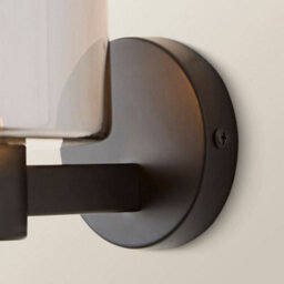 Valuelights Demi Pair Of Matte Black And Smoked Glass Wall Lights - thumbnail 3