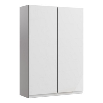 Westport Gloss White Bathroom Double Wall Cabinet (H)72Cm (W)49.5Cm - image 1