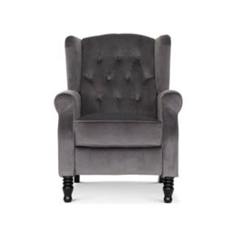 Dark Grey Manual Recliner Wingback Chair - thumbnail 5