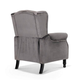 Dark Grey Manual Recliner Wingback Chair - thumbnail 4