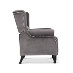 Dark Grey Manual Recliner Wingback Chair - thumbnail 7