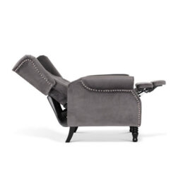 Dark Grey Manual Recliner Wingback Chair - thumbnail 6