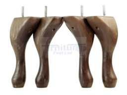 L&F Queen Anne Wooden Legs Antique Brown Stain 200mm High Set Of 4 Furniture Feet Settee Chairs  Sofas Footstools M8 (8mm) - thumbnail 6