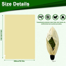 Outdoor Plant Winter Cover, 80G M² Cover 240 X 200Cm, For Plants And Shrubs Suitable Protecting - thumbnail 2