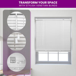 Furnished Pvc Venetian Blinds - Black 25mm Slats Trimmable Blinds For Windows And Doors  (W)80Cm (L)150Cm - thumbnail 4