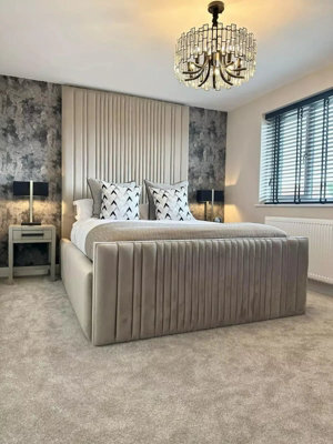Stratus Interiors Louisa Floor To Ceiling Pleated Bed Frame - Non Storage - Superking - image 1