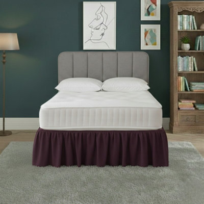 Base Valance Polycotton Sheet For Divan Beds Easy Care Bed Base Cover Plum - image 1