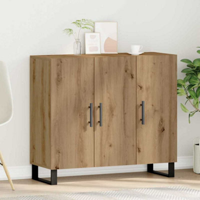 Berkfield Sideboard With 3 Doors Artisan Oak 90X34X80 Cm Engineered Wood - image 1