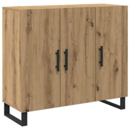 Berkfield Sideboard With 3 Doors Artisan Oak 90X34X80 Cm Engineered Wood - thumbnail 2