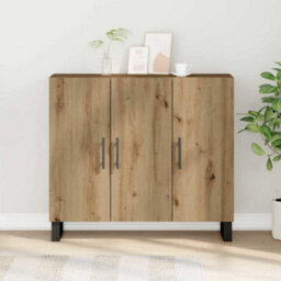 Berkfield Sideboard With 3 Doors Artisan Oak 90X34X80 Cm Engineered Wood - thumbnail 4